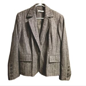 Ricki's Pinstripe Wool Classic Blazer Button Closure Dual Pockets Gray Size 12